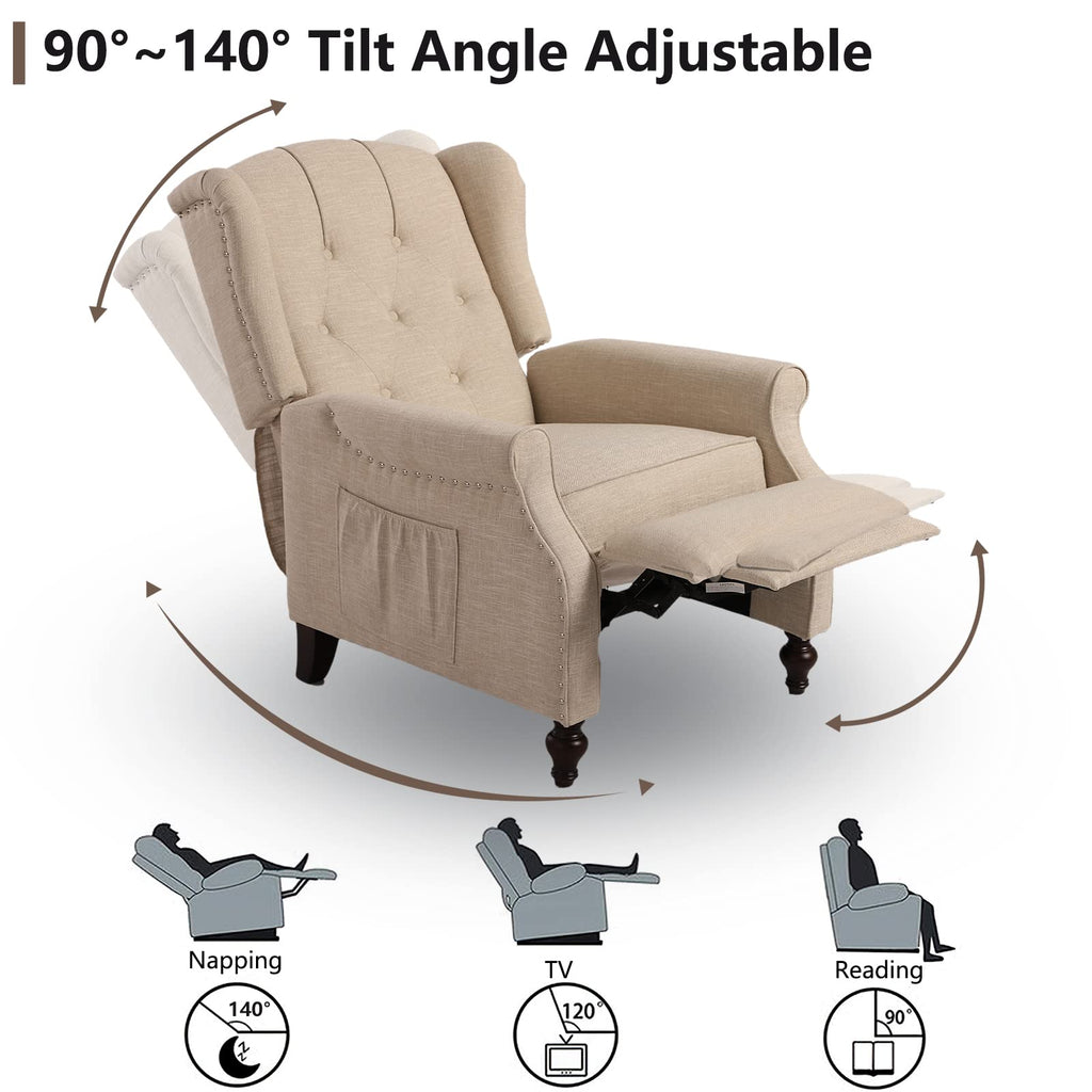 Consofa Wingback Recliner Massage Backrest