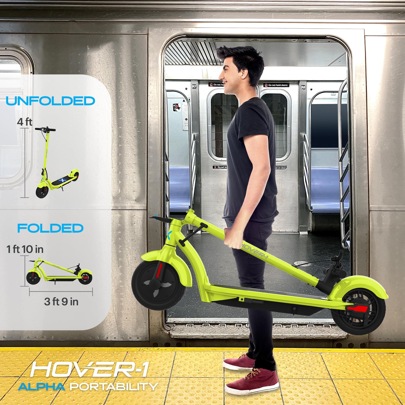 Hover-1 Electric Scooter with Digital Display and High-Grip Tires