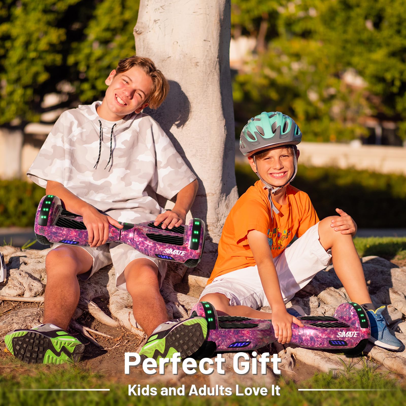 SIMATE Self-Balancing Hoverboard with Bluetooth and LED Lights