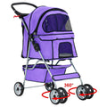 BestPet Folding 3-Wheel Travel Pet Stroller and Carrier