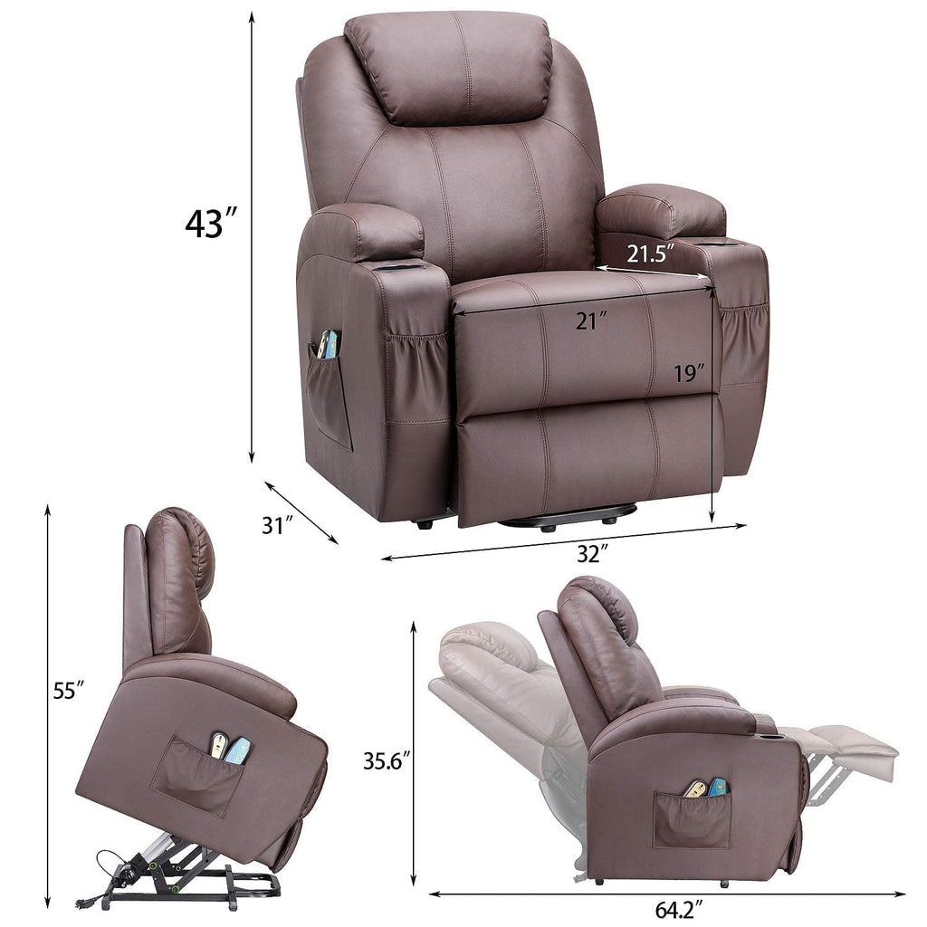 Flamaker Recliner Leather Elderly Ergonomic