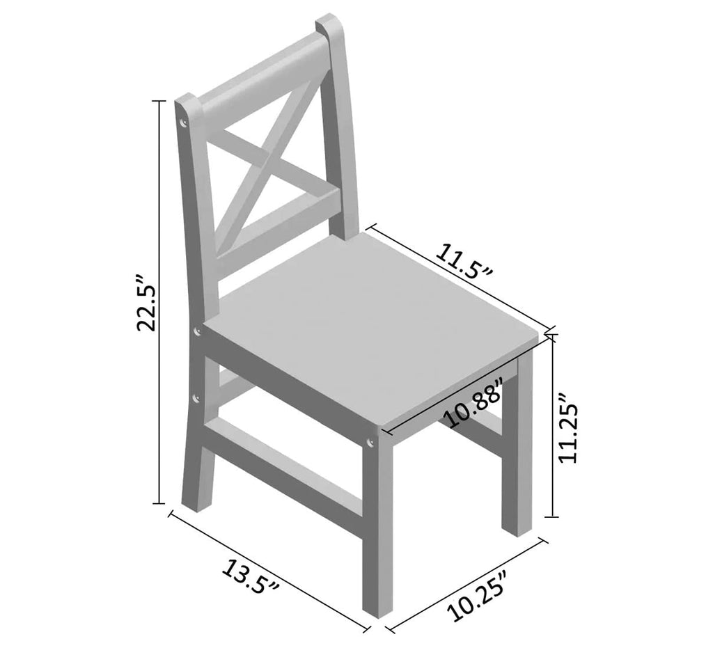 EHemco Solid Wood Kids Table and Chair Furniture Set