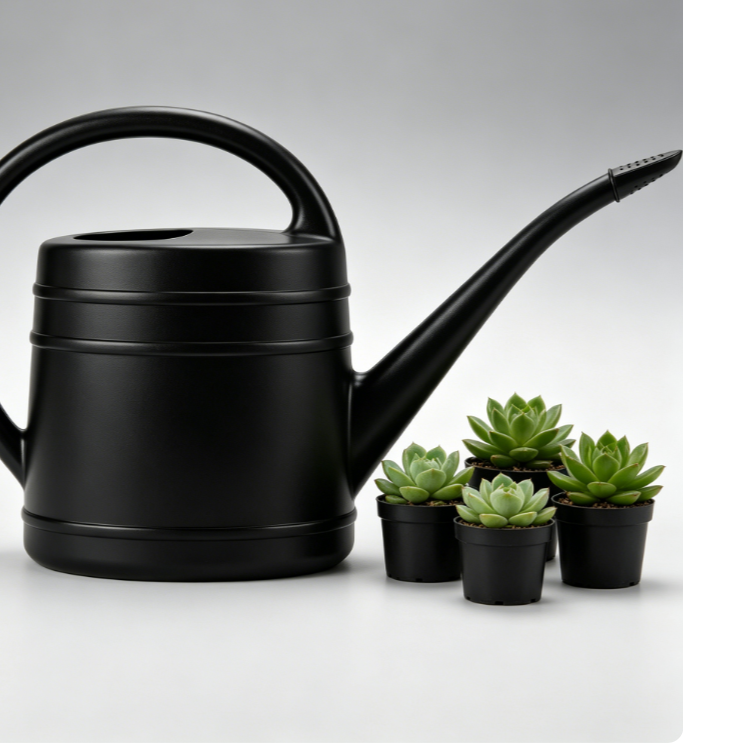 Sherlynaugus Hachiman 5L Large Watering Can with Widened Spout – Indoor & Outdoor Use, Hands-Free Fill, Black