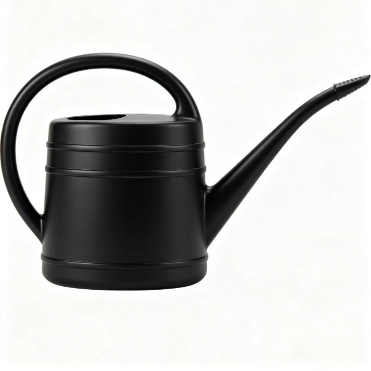 Sherlynaugus Hachiman 5L Large Watering Can with Widened Spout – Indoor & Outdoor Use, Hands-Free Fill, Black