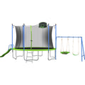 LISUEYNE 12ft Trampoline with Slide and Swing,Recreational Trampoline with Basketball Hoop and Ladder,Outdoor Fitness Trampoline for Kids Adults,1000 LBS Weight Capacity