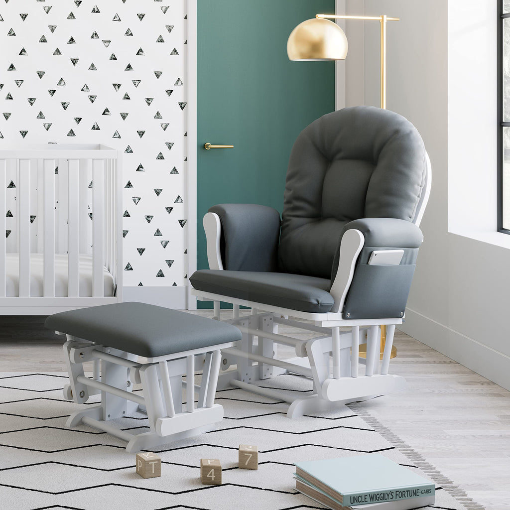 Storkcraft Custom Glider Ottoman White