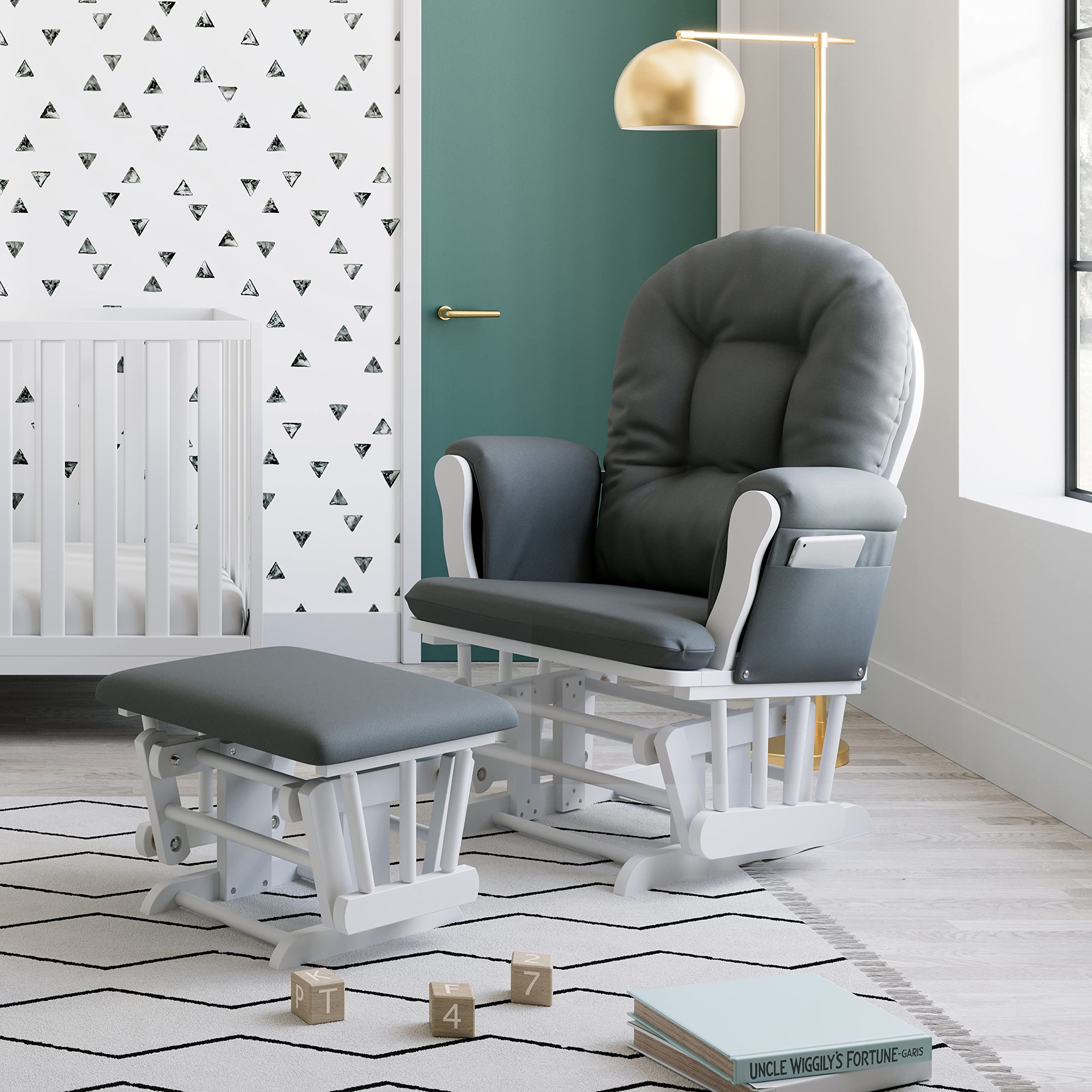 Storkcraft Custom Glider Ottoman White