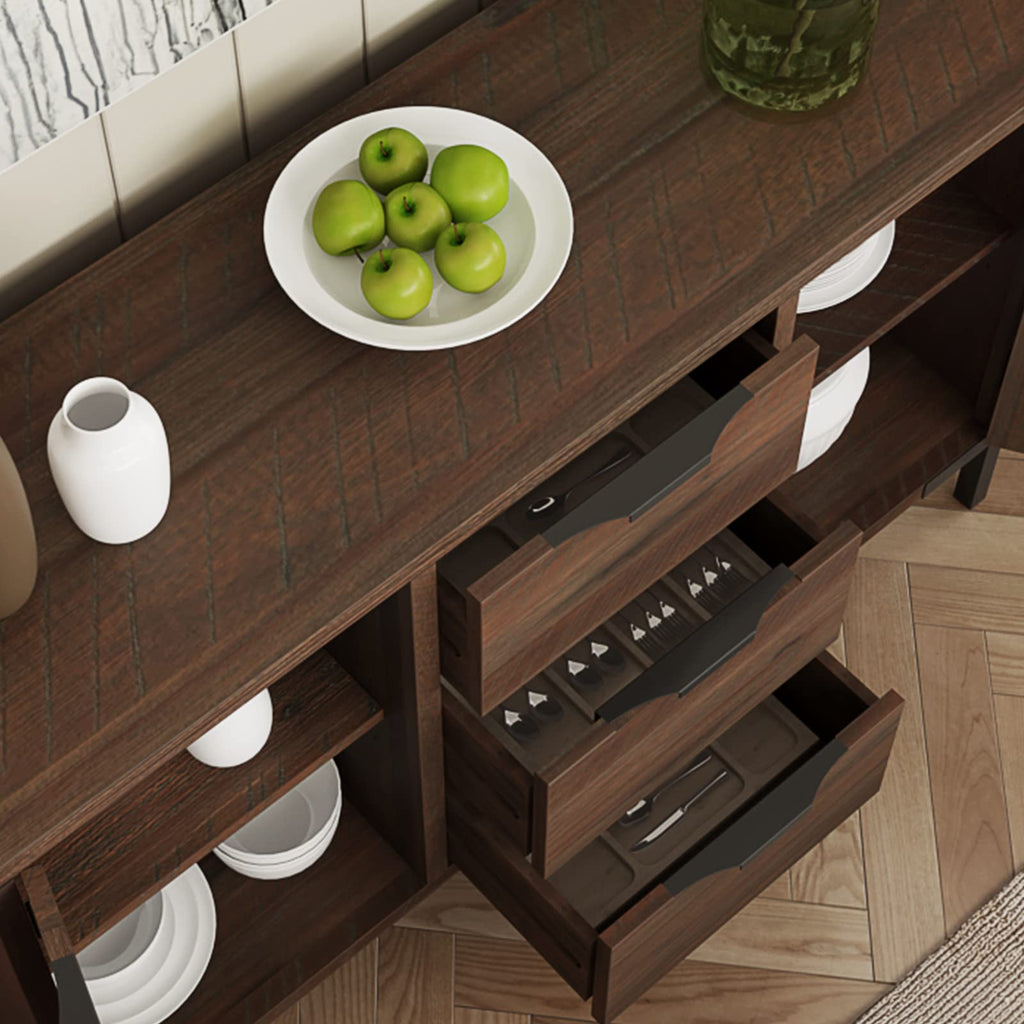Bme Arcadia Premium Solid Wood Buffet Sideboard Cabinet