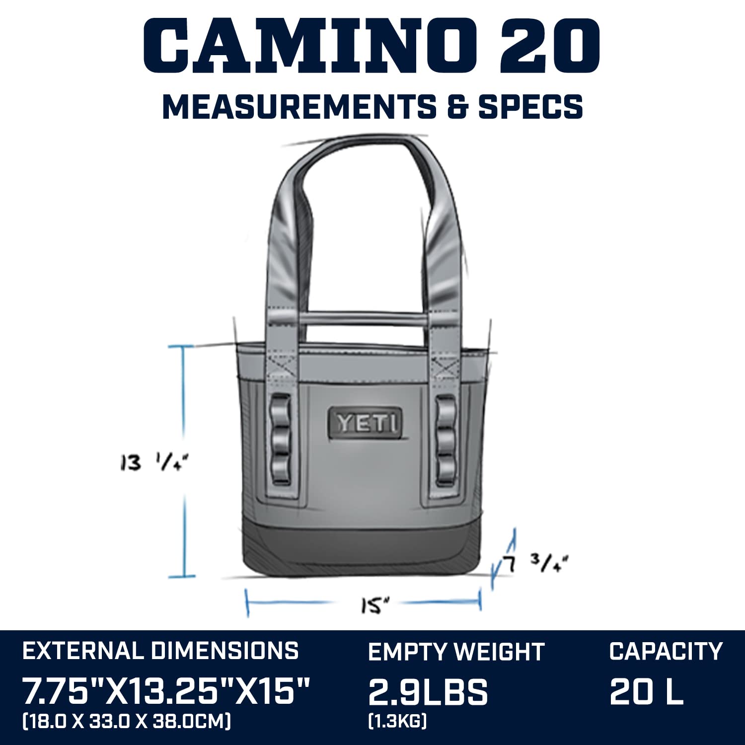 YETI Camino 20 Carryall with Internal Dividers, All-Purpose Utility Bag