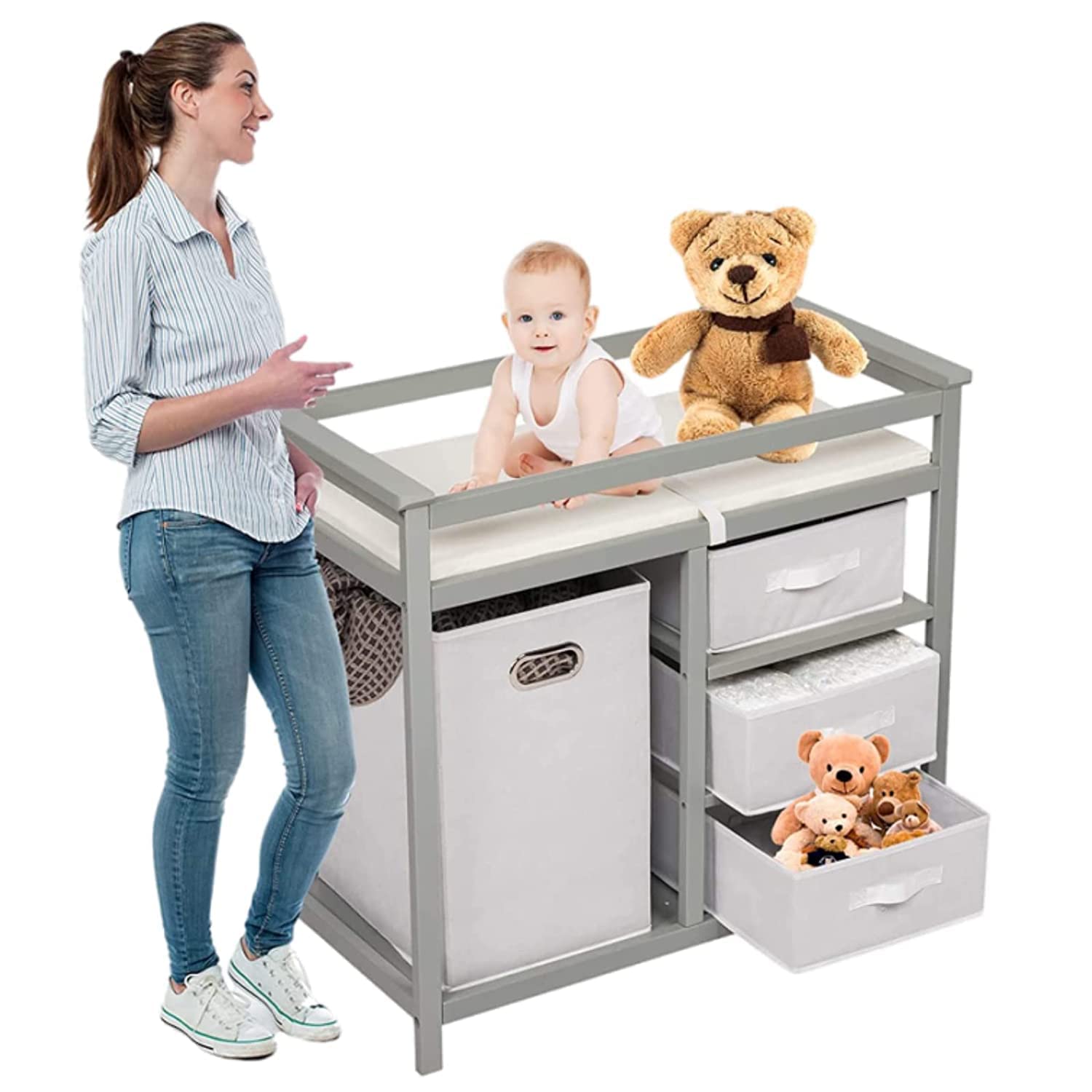 Kinfant Baby Changing Table Storage
