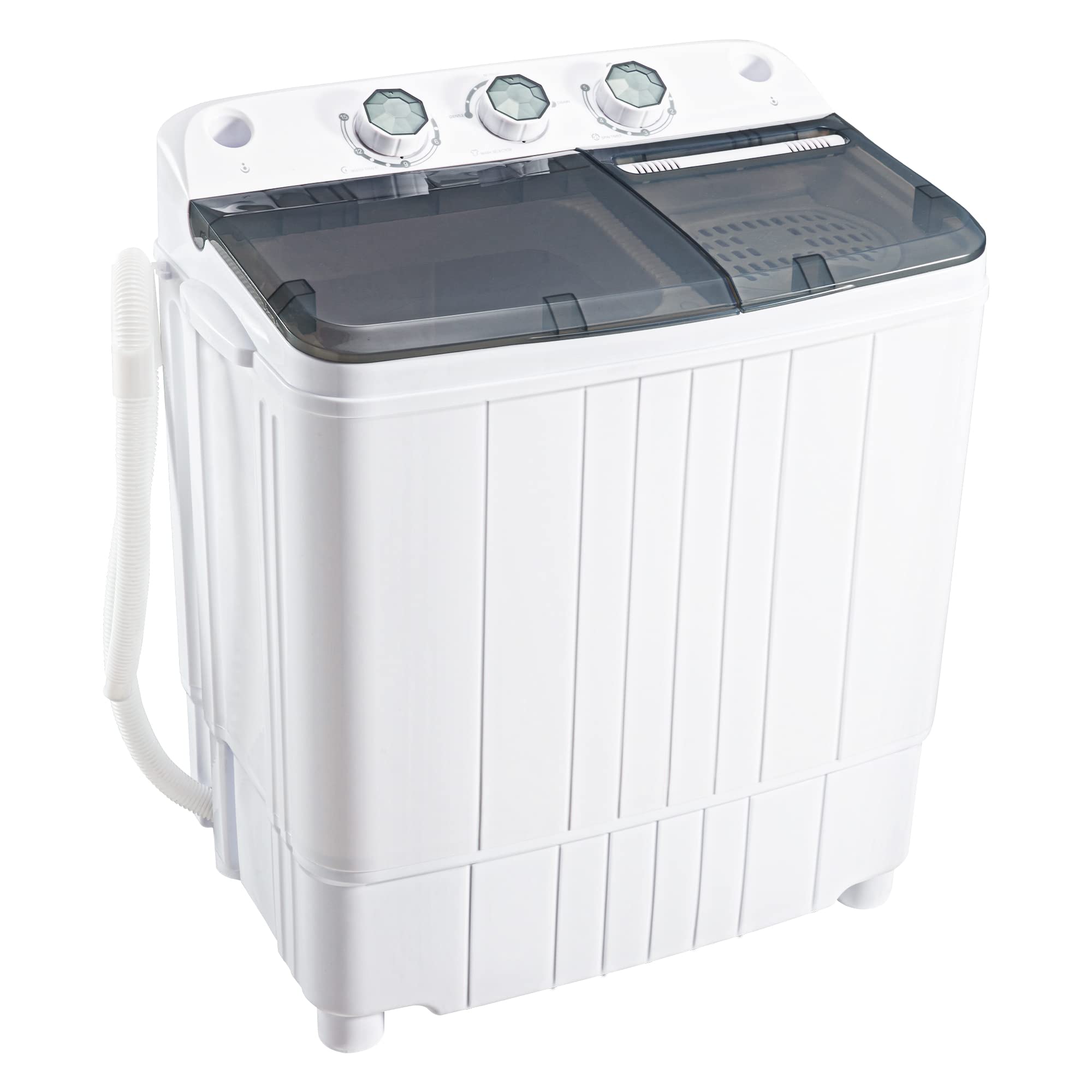 Homguava Portable Washing Machine 17.6Lbs Capacity Washer and Dryer Combo 2 In 1 Mini Compact Twin Tub Washing Machine Laundry Washer(11Lbs) &amp; Spinner(6.6Lbs) with Built-in Gravity Drain Pump,Low Nois