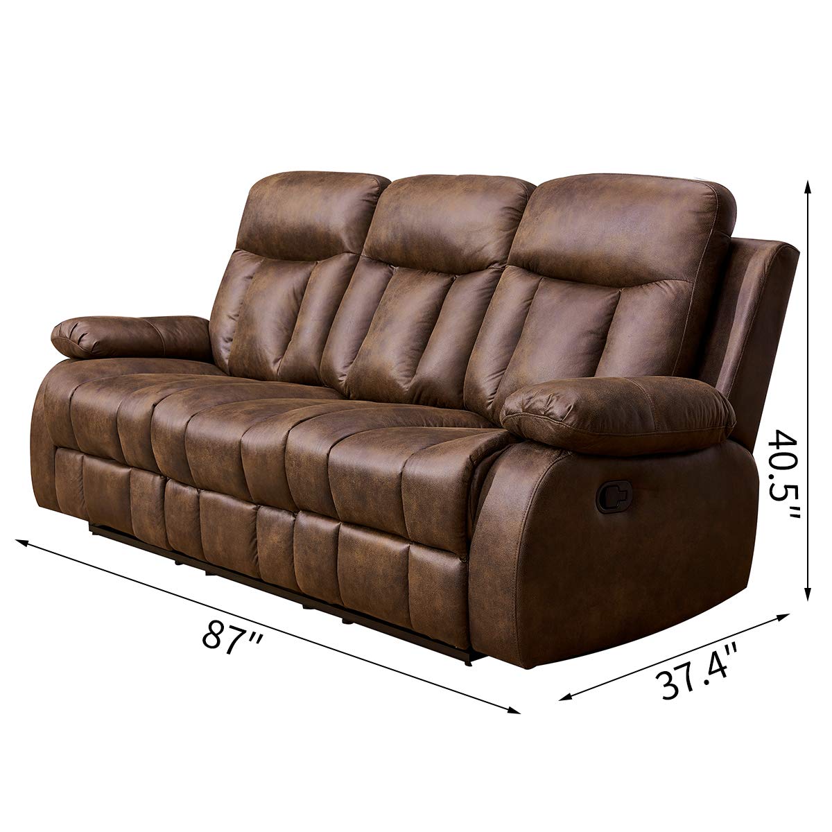 Betsy Furniture 3-Piece Recliner Set, Brown