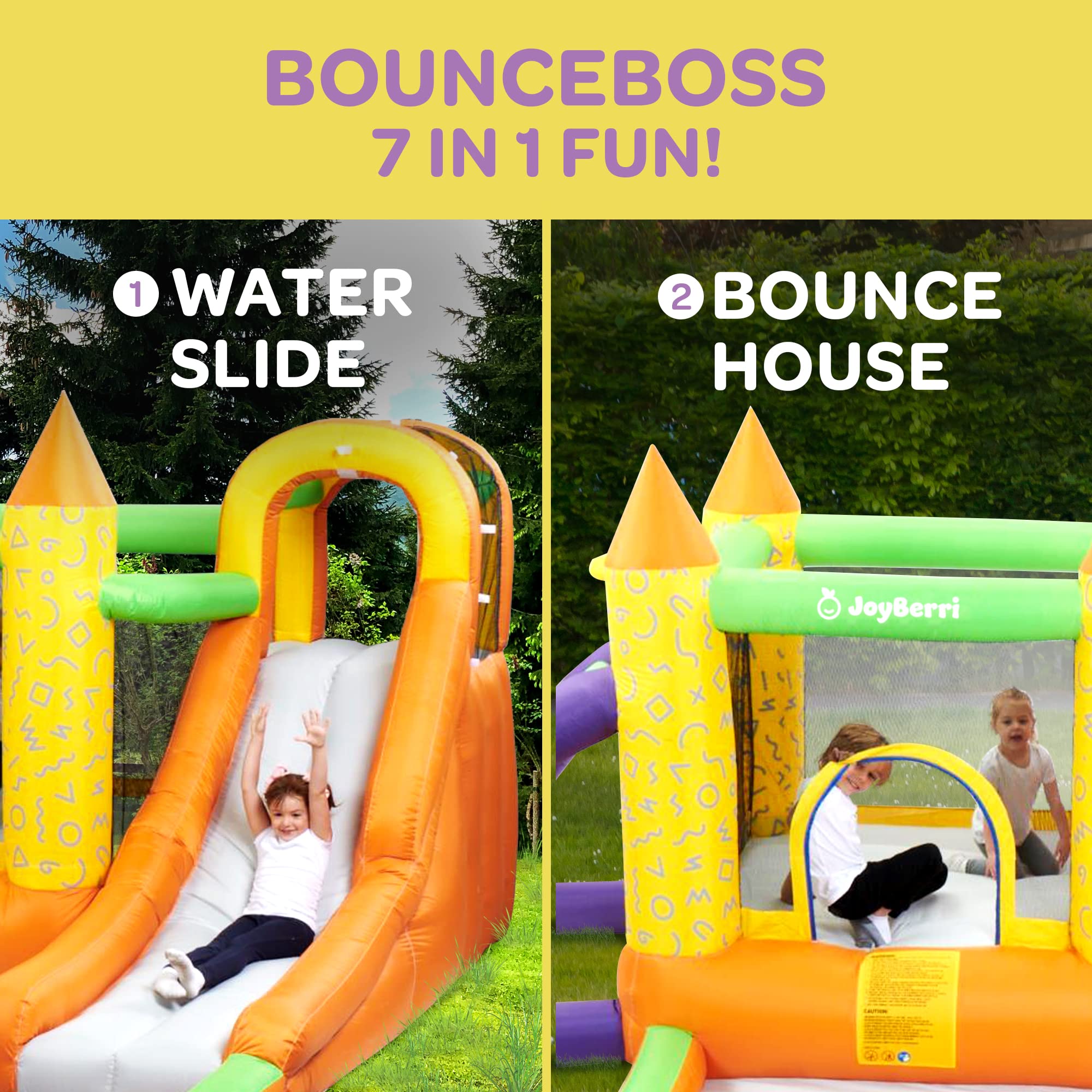 JoyBerri Bounce House Waterslide Inflatable