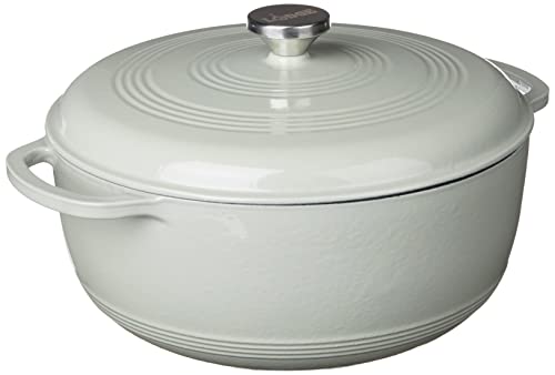 Lodge 7.5 Quart Enameled Cast Iron Dutch Oven with Lid u2013 Dual Handles u2013 Oven Safe up to 500u00b0 F or on Stovetop - Use to Marinate, Cook, Bake, Refrigerate and Serve u2013 Indigo