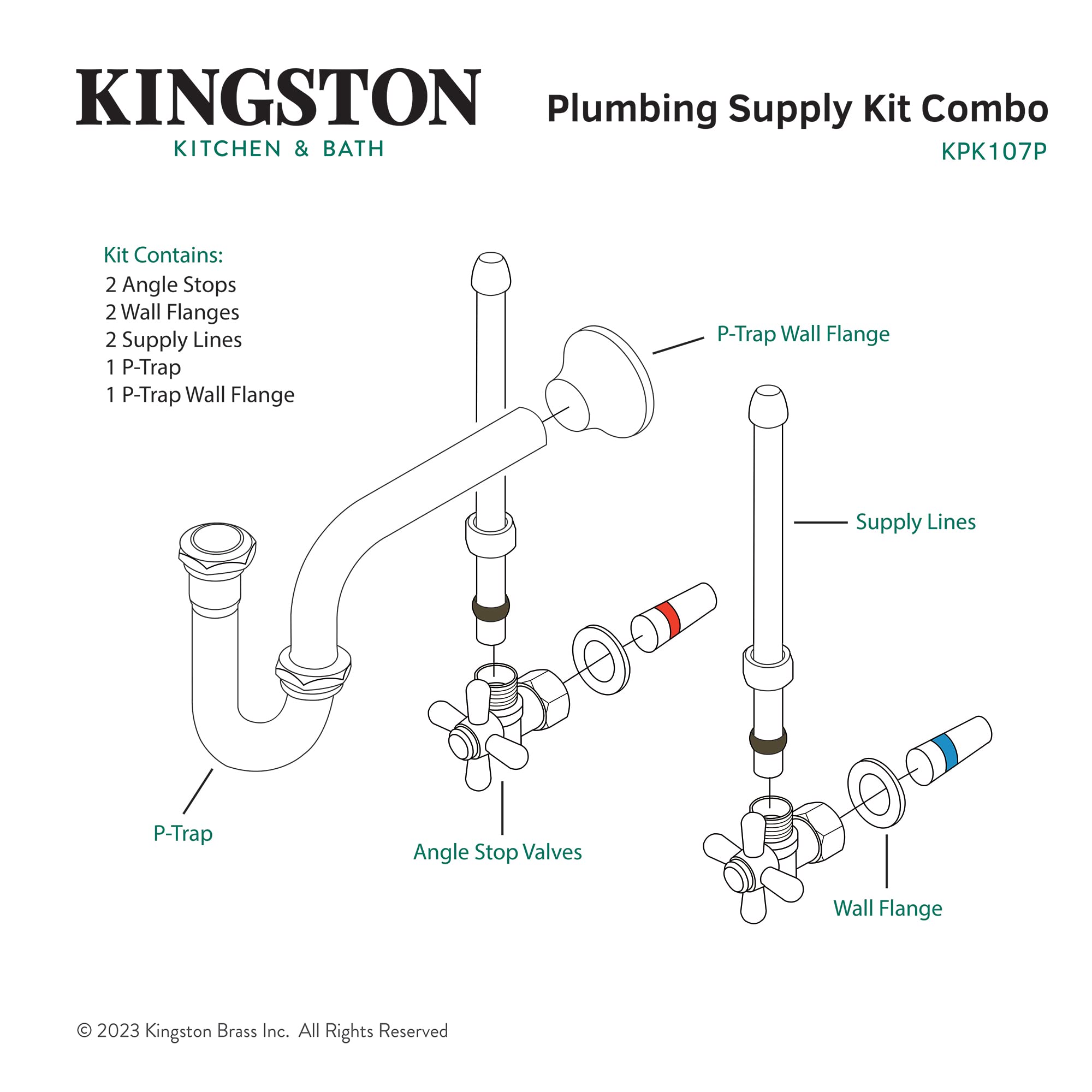 Kingston Brass KPK107P Trimscape Plumbing