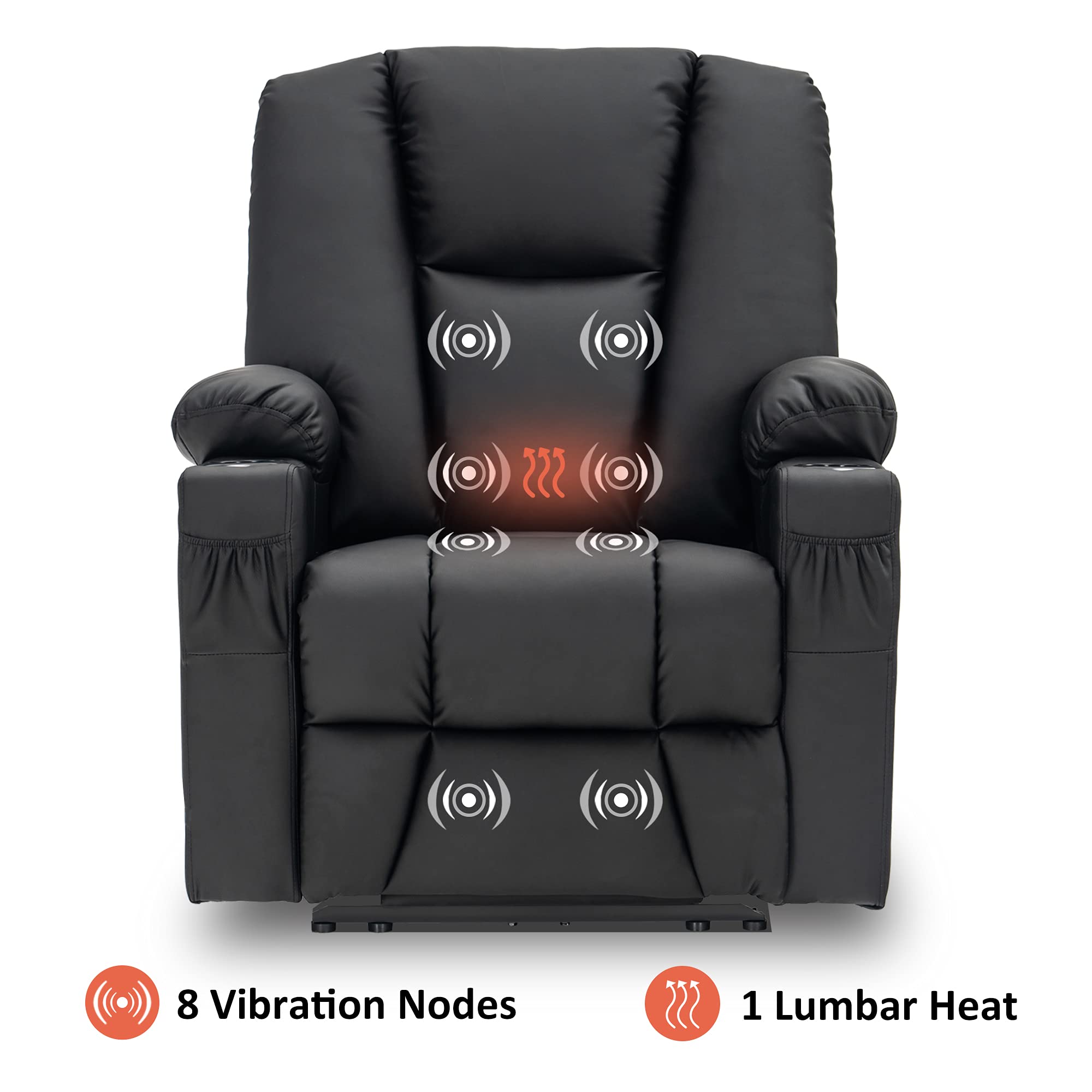 Electric Power Recliner Massage Extended Footrest