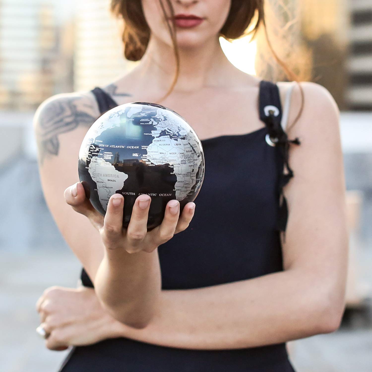 Silver Black Metallic MOVA Globe