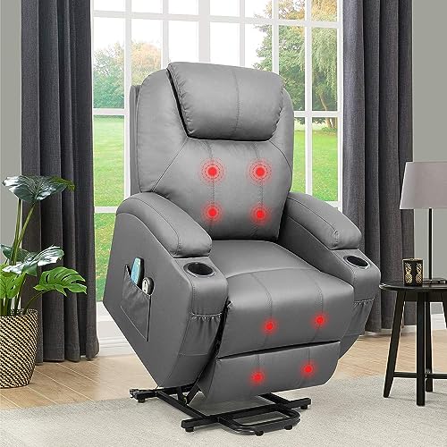 Flamaker Recliner Leather Elderly Ergonomic
