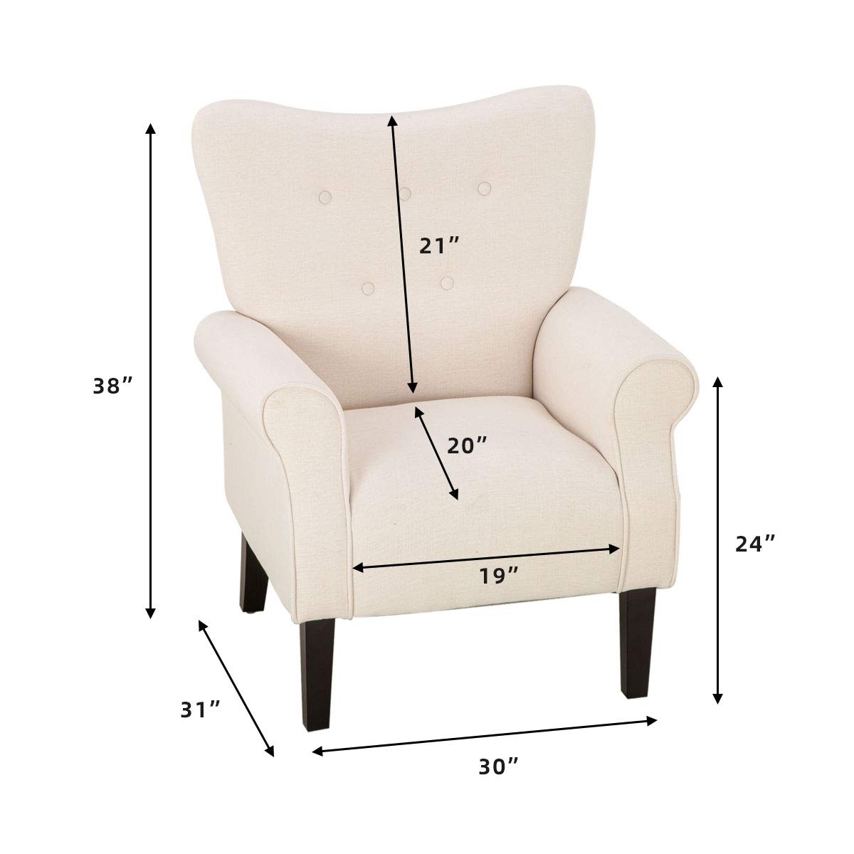 Mellcom Century Wingback Upholstered Bedroom