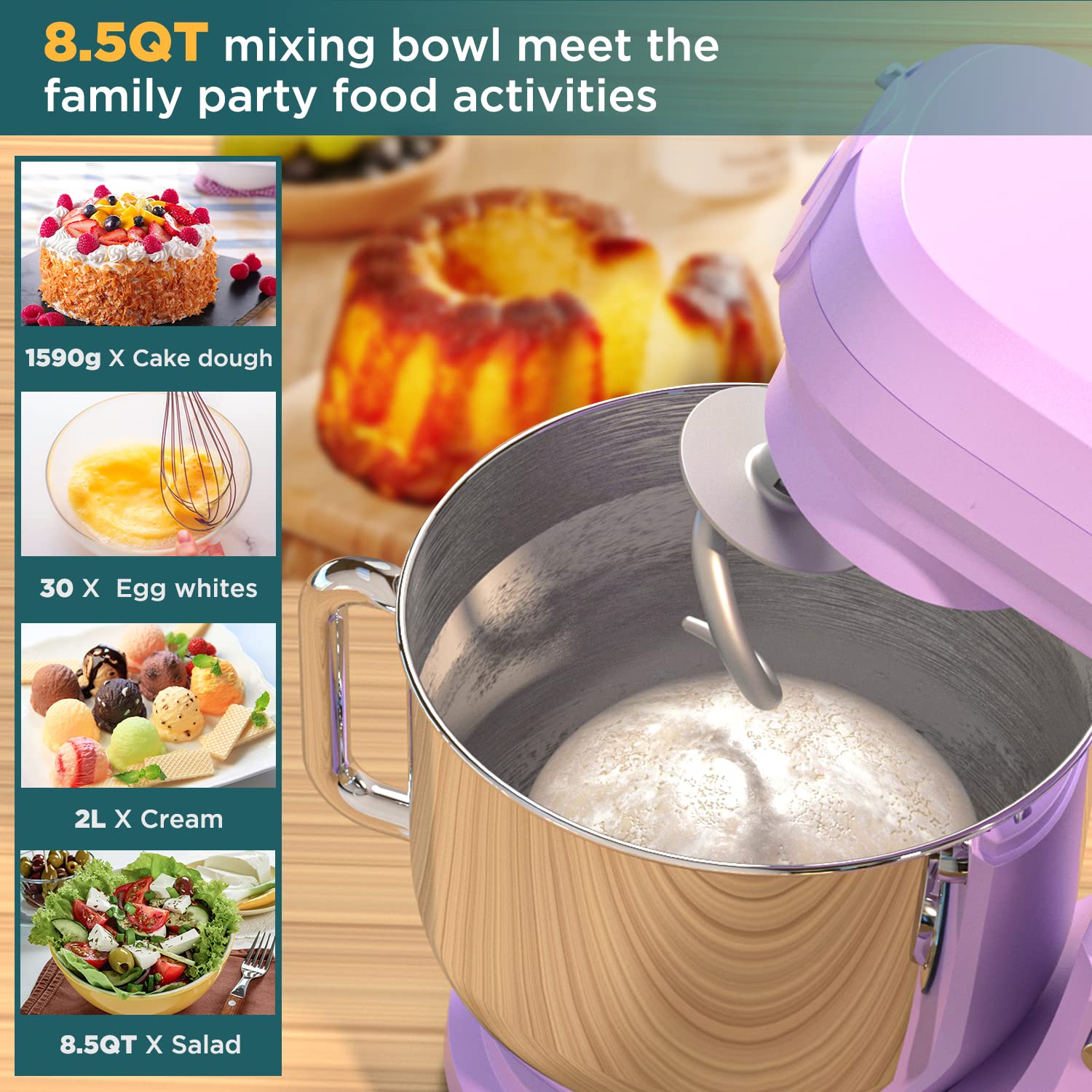 COOKLEE Stand Mixer SM 1507BM Lavender